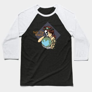 SAFE THE WORLD, Band merchandise, skull design, skate design Baseball T-Shirt